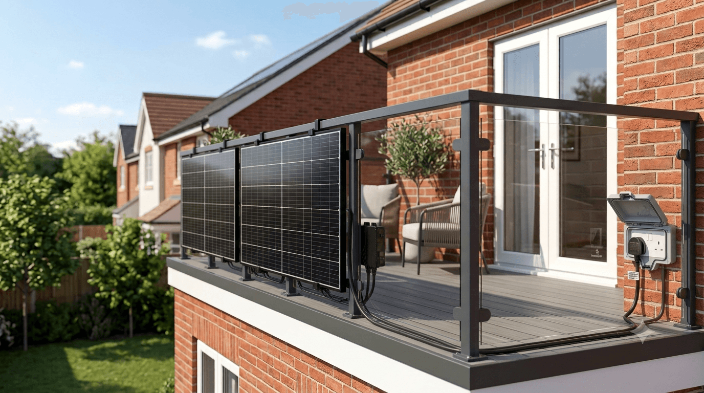 Cover Image for UK Plug-In Solar will be legal on 27 August … It’s ALMOST clear what you can and can’t install